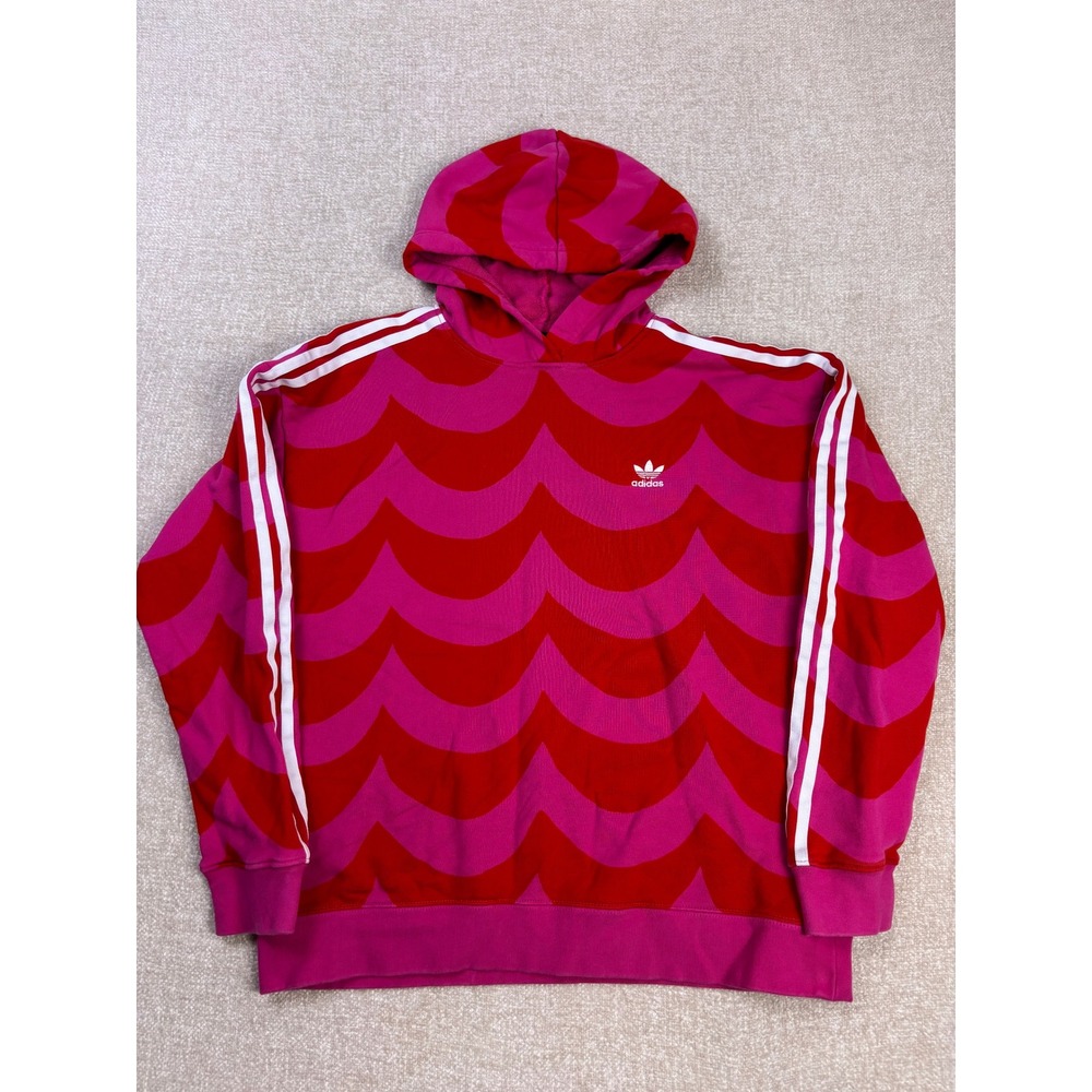Adidas x Marimekko Laine Wave Print Hoodie Pink Red Mens Medium